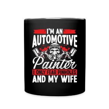 Peintre automobile Peur femme Pulvérisateur de véhicule - Mug uni - noir - Devant