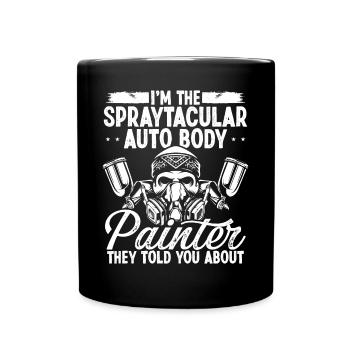Automotive Car Vehicle Sprayer Car Detailer - Full Colour Mug - black - Front