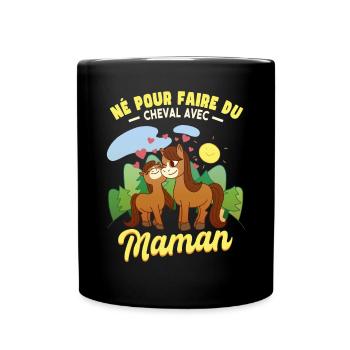 Cheval Avec Maman - Mug uni - noir - Devant