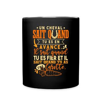 Cheval Carotte - Mug uni - noir - Devant