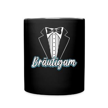 Bräutigam Kostüm JGA T-Shirt Herren - Tasse einfarbig - Schwarz - Vorne