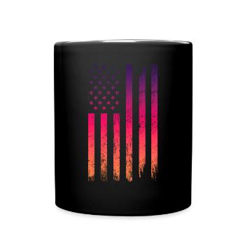 Usa Flagge Vintage - Tasse einfarbig - Schwarz - Vorne