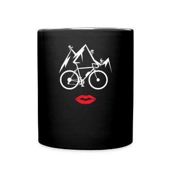 Bicycle Accessories Cyclist Motif - Full Colour Mug - black - Front