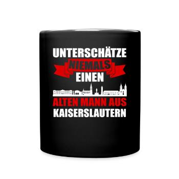 Unterschätze Niemals Einen Alten Mann Aus Kaiserla - Tasse einfarbig - Schwarz - Vorne