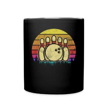 Lustiges Bowling Gruppenoutfit und cooles Bowling - Tasse einfarbig - Schwarz - Vorne