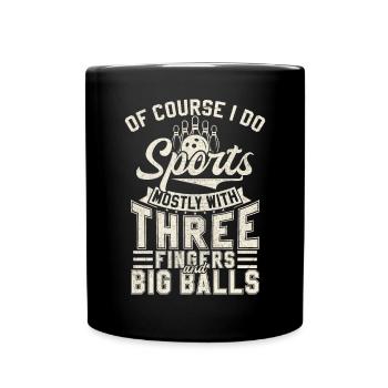 Lustiges Bowling Gruppenoutfit und cooles Bowling - Tasse einfarbig - Schwarz - Vorne