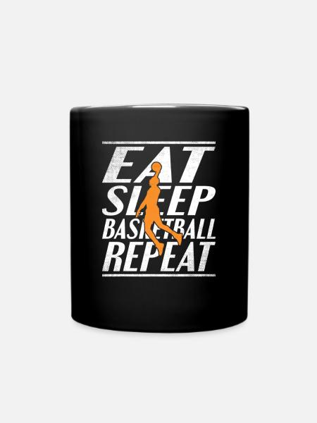 Essen Schlafen Basketball - Tasse einfarbig - Schwarz