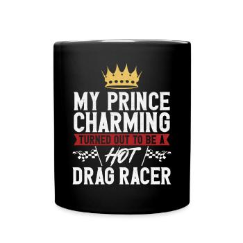 Drag Racing Race Car Girlfriend - Full Colour Mug - black - Front