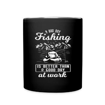 Drôle de conception de pêche Pêcheur - Mug uni - noir - Devant