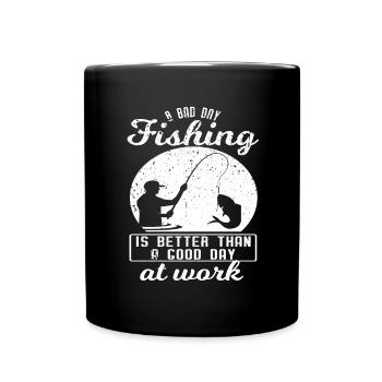 Drôle de conception de pêche Pêcheur - Mug uni - noir - Devant