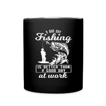 Drôle de conception de pêche Pêcheur - Mug uni - noir - Devant