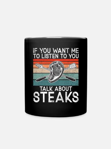 Steak Lover Steak Geschenk - Tasse einfarbig - Schwarz