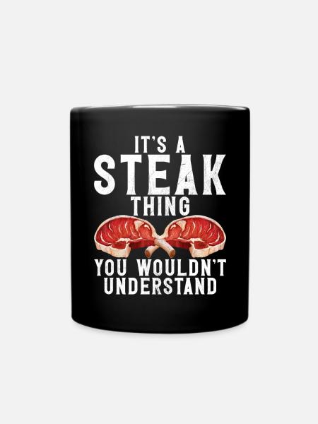 Steak Lover Steak Geschenk - Tasse einfarbig - Schwarz