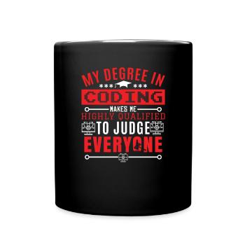 Coding Humor Coder Programmer - Full Colour Mug - black - Front