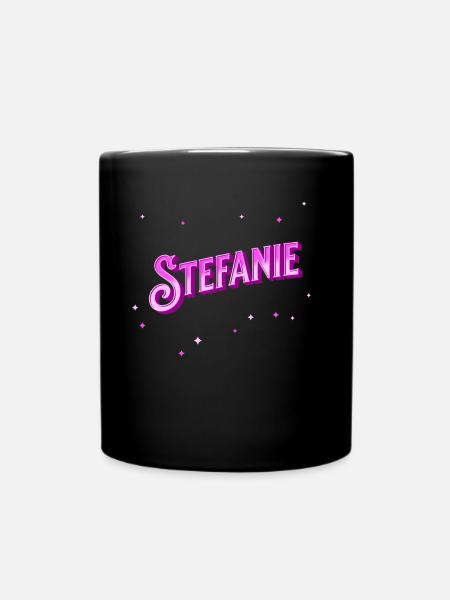 Stefanie Namen personalisiert - Tasse einfarbig - Schwarz