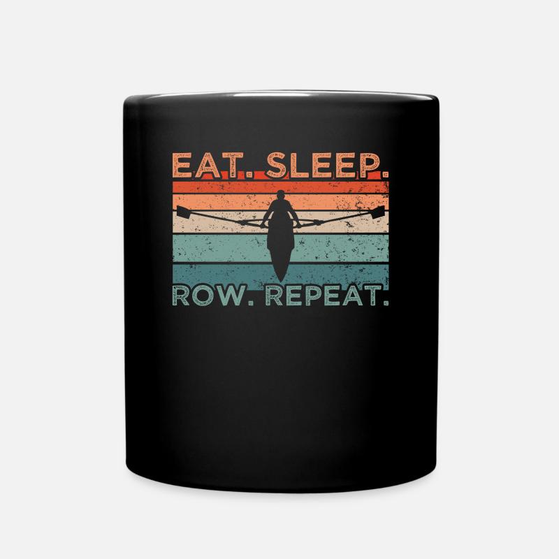 Répéter Manger la rangée de sommeil - Mug uni - noir
