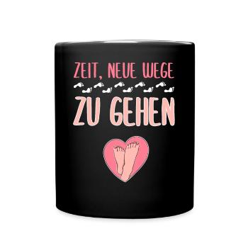 Zeit Neue Wege Zu Gehen - Tasse einfarbig - Schwarz - Vorne