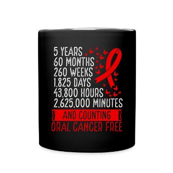 5 Years Oral Cancer Free Ribbon Movement - Tasse einfarbig - Schwarz - Vorne