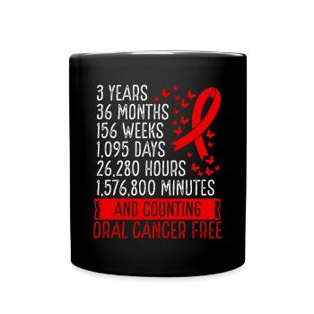 3 Years Oral Cancer Free Ribbon Movement - Tasse einfarbig - Schwarz - Vorne