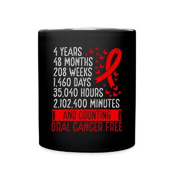 4 Years Oral Cancer Free Ribbon Movement - Tasse einfarbig - Schwarz - Vorne