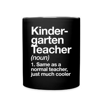 Kindergarten Teacher Definition Funny Back To Scho - Full Colour Mug - black - Front