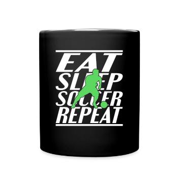 Alimentation Sommeil Football - Mug uni - noir - Devant