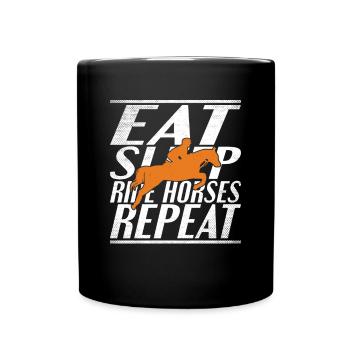 Nourriture Chevaux dormants - Mug uni - noir - Devant