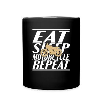 Food Sleeping Motorbike - Full Colour Mug - black - Front