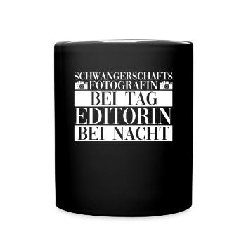 Schwangerschaftsfotografin Fotografin Babybauch - Tasse einfarbig - Schwarz - Vorne
