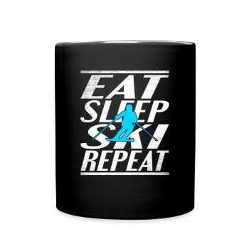 Food Sleeping Ski - Full Colour Mug - black - Front