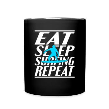 Alimentation Sommeil Surf - Mug uni - noir - Devant