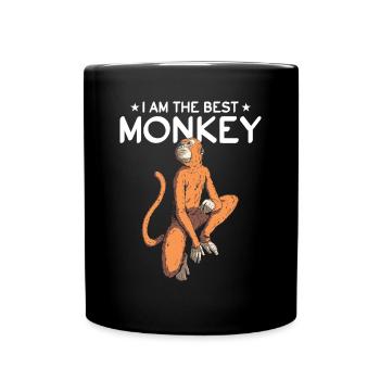 Chimpanzee Monkey Orangutan Monkey - I Am The Best - Tasse einfarbig - Schwarz - Vorne