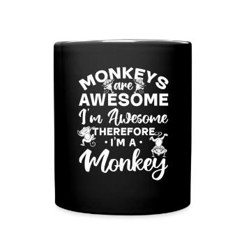 Les singes sont géniaux je suis génial donc je suis un M - Mug uni - noir - Devant