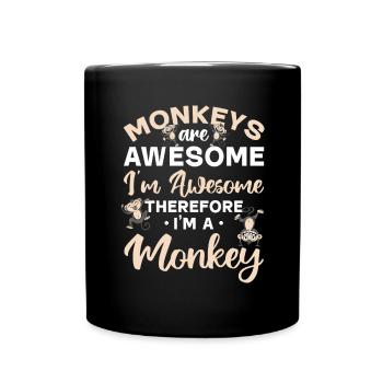 Chimpanzee Monkey Lover Orangutan Monkeys - Tasse einfarbig - Schwarz - Vorne