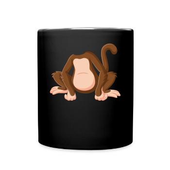 Drôle de singe Chimpanzé - Drôle de singe orang-outan - Mug uni - noir - Devant