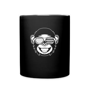 Chimpanzee Orangutan Monkey Head Monkey - Tasse einfarbig - Schwarz - Vorne