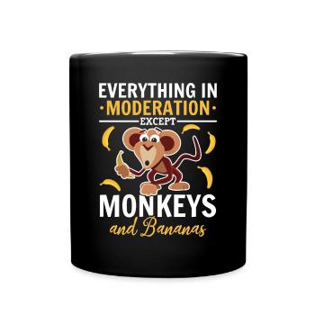 Orangutan Monkey Chimpanzee Monkey Lover - Funny M - Tasse einfarbig - Schwarz - Vorne