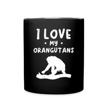 J’aime mes orangs-outans - Orang-outan singe orang-outan - Mug uni - noir - Devant