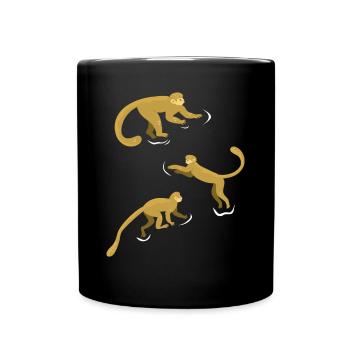 Chimpanzee Monkey Orangutan Monkey - Cute Monkey - Tasse einfarbig - Schwarz - Vorne