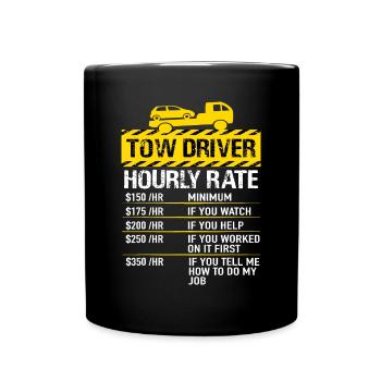 Homme Conducteur de dépanneuse Conducteur de remorquage Camionneur Horaire Ra - Mug uni - noir - Devant