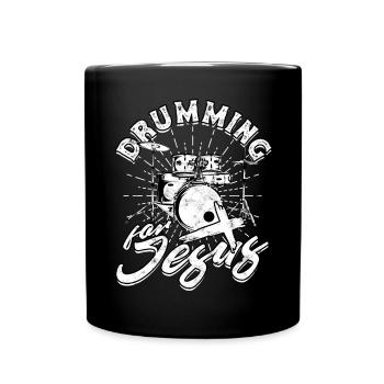 Drummer Jesus Cross Drummer Drummer - Full Colour Mug - black - Front