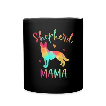 Berger Mama Berger Allemand Coloré Cadeaux Chien M - Mug uni - noir - Devant