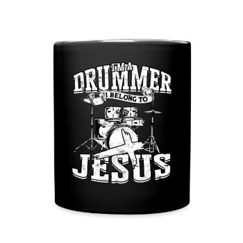 Drummer Jesus Cross Drummer Drummer - Full Colour Mug - black - Front