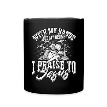 Drummer Jesus Cross Drummer Drummer - Full Colour Mug - black - Front