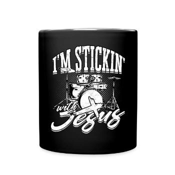 Drummer Jesus Cross Drummer Drummer - Full Colour Mug - black - Front