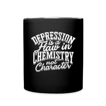 depression depressive sad gift idea unfortunate - Full Colour Mug - black - Front