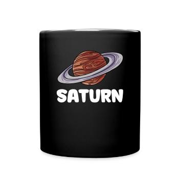 Saturn - Tasse einfarbig - Schwarz - Vorne