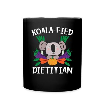 Koala-fied Dietician Koala Lover Nutritionist - Full Colour Mug - black - Front