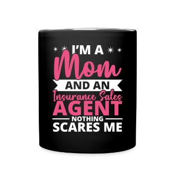 Je suis une maman et un emploi d’agent de vente d’assurance - Mug uni - noir - Devant