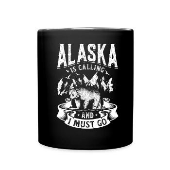 Alaska Geschenk Kinder Herren Damen USA Natur Eis - Tasse einfarbig - Schwarz - Vorne